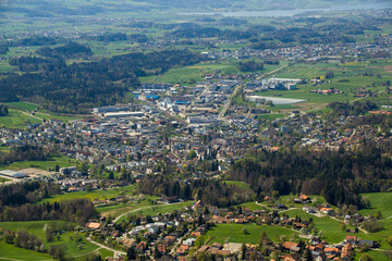 Fototapeta na wymiar Panoramic View of Hinwil, Switzerland