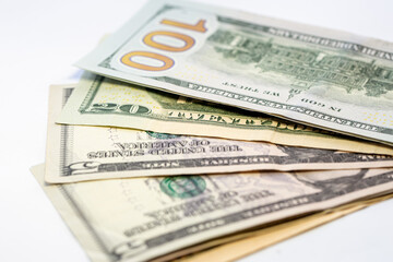 American dollars closeup, paper money, cash, finance concept.