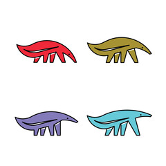 Set of Anteater, Anteater Logo. Icon design. Template elements