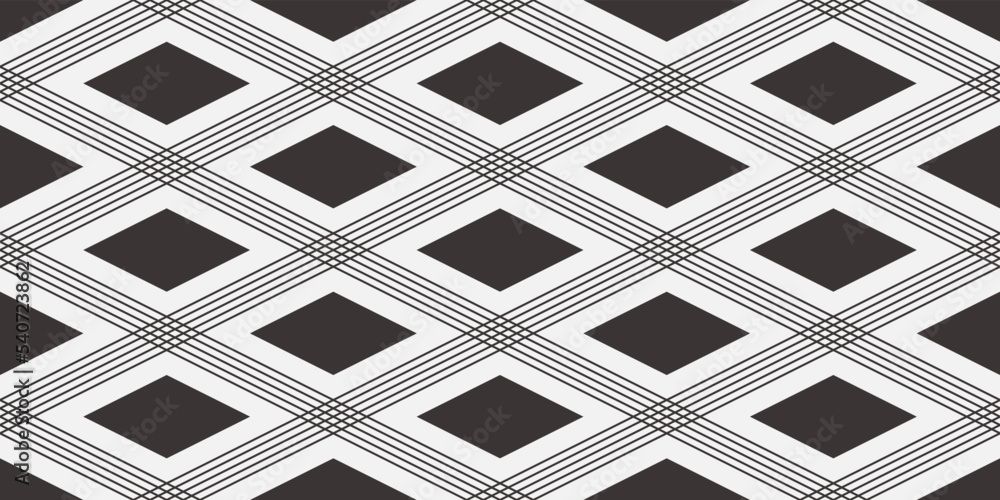 Poster rhombuses are black with intersecting stripes. vector print for interior and decoration.