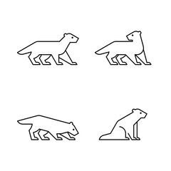 Set of Mink, Mink Logo. Icon design. Template elements