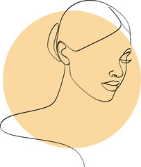 Surreal Faces Continuous line, drawing of set faces and hairstyles, fashion concept, woman's beauty, minimalist, vector illustration, pretty sexy. Take care of yourself.