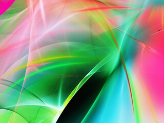 green abstract fractal background 3d rendering illustration
