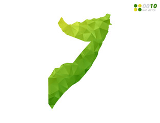 Vector Somalia map green and yellow polygon triangle mosaic with white background. style gradient.