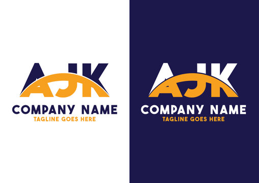 Letter AJK logo design vector template, AJK logo