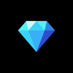 Diamond vector icon colored on black background