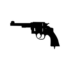 M1917 revolver silhouette icon isolated on white background
