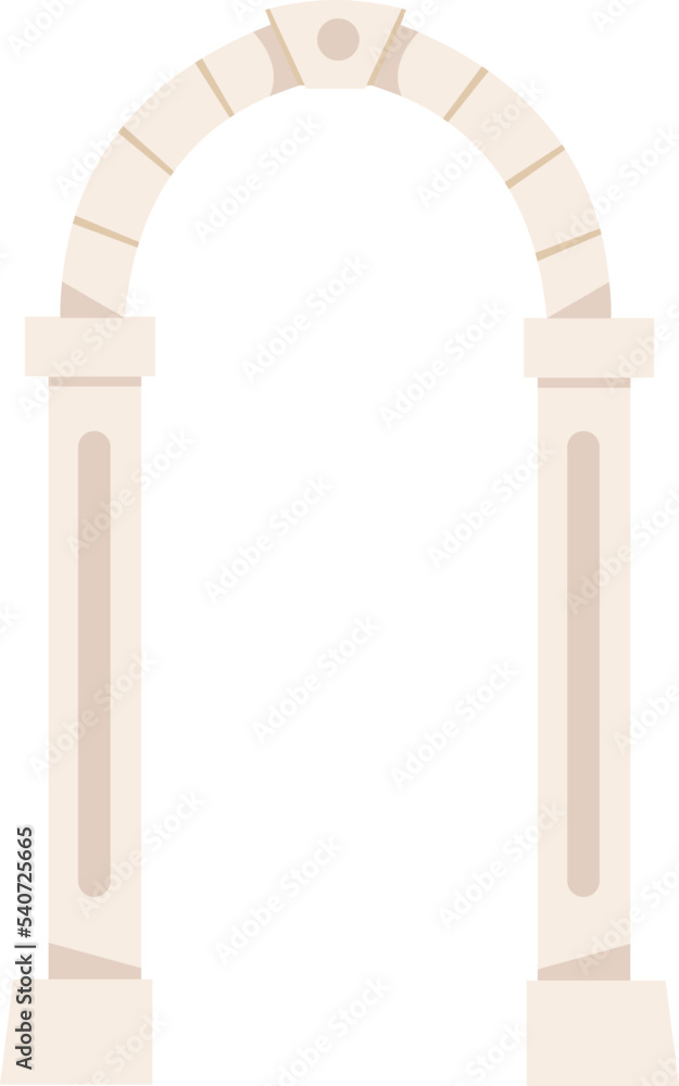 Sticker Door stone arch flat illustration