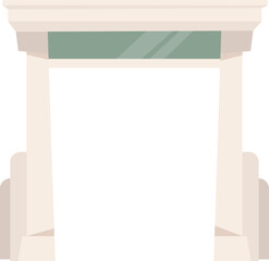 Door stone arch flat illustration