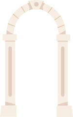 Door stone arch flat illustration