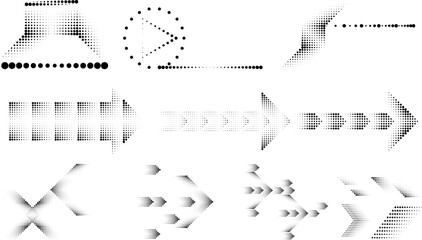 Linear halftone dots .Design elements for posters, social media, promotion,  flyer, covers .Dotted elements .vector illustration