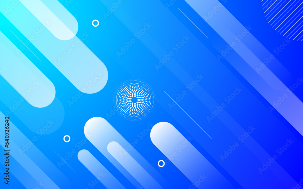Poster abstract blue gradient diagonal geometric rounded shapes background