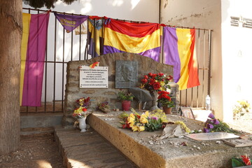 Collioure, France - October, 2022; Tomb of Antonio Machado (1875-1939), a Spanish poet and playright