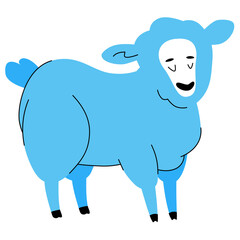 Sheep flat design style character