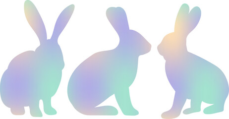 rabbits, hares silhouette design isolated vector