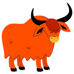 Yak - flat design style character