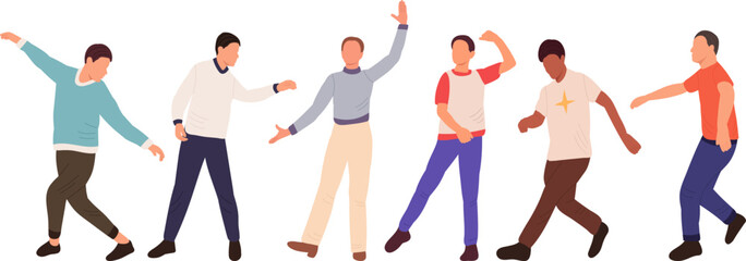 dancing men on white background isolated vector