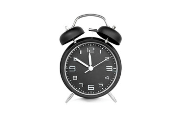 black alarm clock isolated on white background