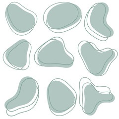 Pastel Color Blobs Vector Collection Or Organic Shapes with abstract outline