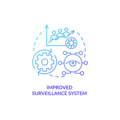 Improved monitoring system blue gradient concept icon. Health services in post pandemic era. Data abstract idea thin line illustration. Isolated outline drawing. Myriad Pro-Bold font used