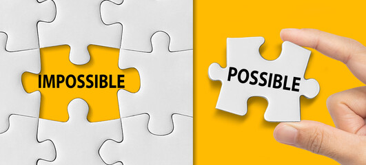 Possible and Impossible text on jigsaw puzzle