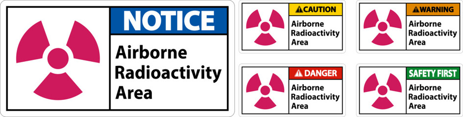 Airborne Radioactivity Area Symbol Sign On White Background
