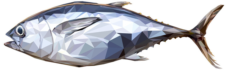 Fototapeta premium low polygon art drawing of tuna fish.