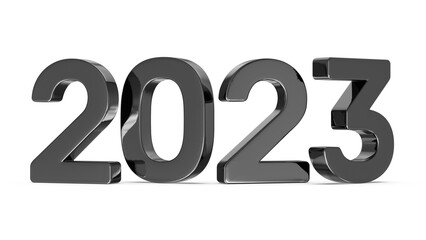 Happy new year 2023 gold 3d number element