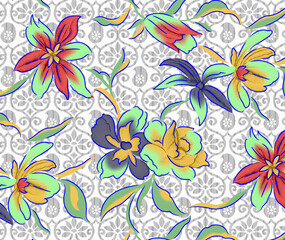 textile flower bunch beautiful color	
