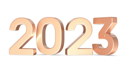 Happy new year 2023 gold 3d number element