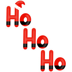Ho Ho Ho text with Santa Hat