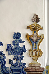 baroque and rococo style azulejos in the Episcopal Palace in Faro, Algarve, Portugal