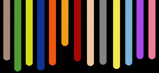 Obraz premium Colorful stripes with black background