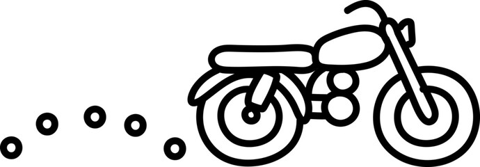 Naklejka premium Hand drawn vector illustration map motorcycle route icon