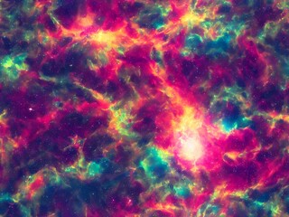 Fototapeta na wymiar Seamless colorful space nebula design
