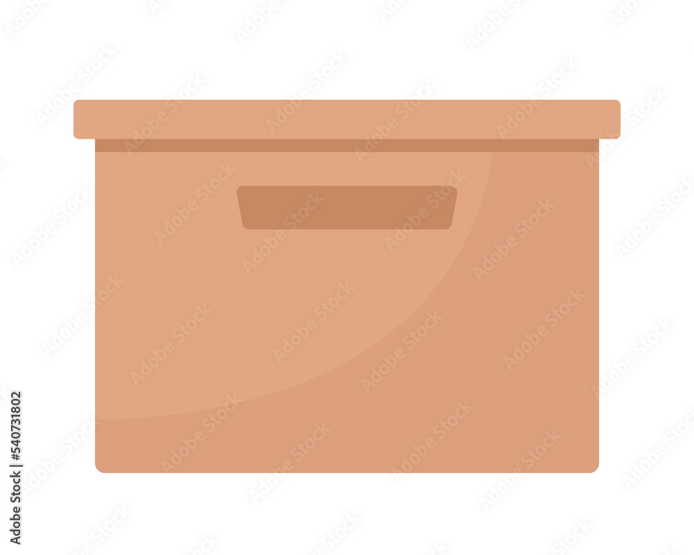 Poster drawer semi flat color vector object. wooden crate for papers. editable element. full sized item on 