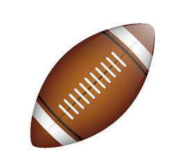 Rugby ball, american football sports accessory with lacing, equipment for playing game