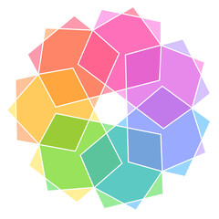 Abstract Geometric Rainbow Polygon-7aa7