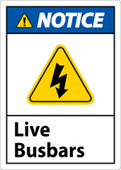 Notiec Live Busbars Sign On White Background