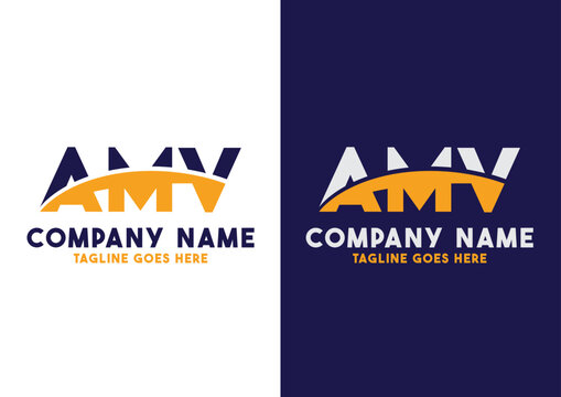 Letter AMV logo design vector template, AMV logo