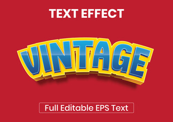 Vintage 3D font effect