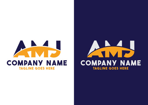 Letter AMJ logo design vector template, AMJ logo