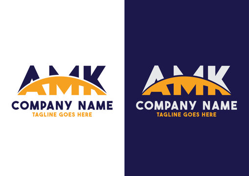 Letter AMK logo design vector template, AMK logo