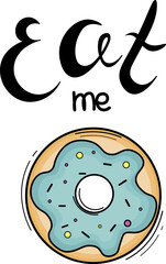 illustration of a donut with text