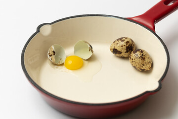 fried quail eggs with parsley