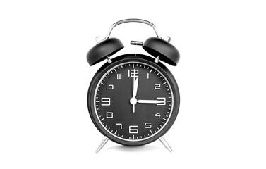 black alarm clock isolated on white background