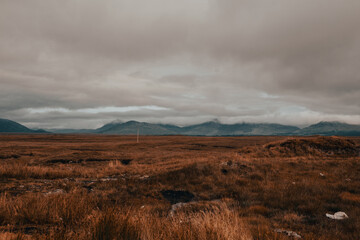 connemara in irland, empty field
