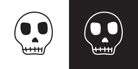 Simple skull icon design illustration. 