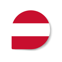 Austria drop flag icon with shadow on white background.
