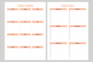 set yearly planner and goal planner